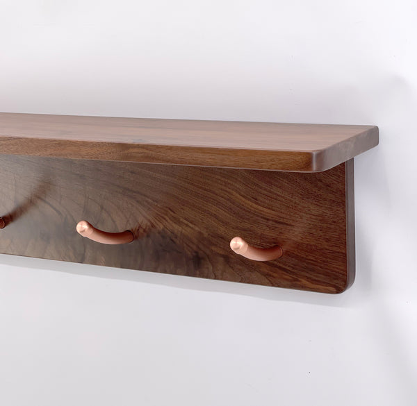 Coat Rack With Shelf, Modern Coat Rack, Wall mount coat rack, Coat hook, Racks , Coat Rack with Curved Copper Hooks, Entryway Coat Rack