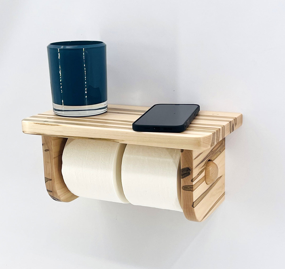 Diy Shelf Made From Small Wooden Box With Chain Toilet Roll Holder Below  Acrylic Print by A. Kapischke & I. Liebmann - Pixels