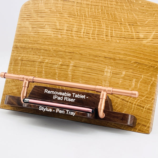 Cookbook Stand, Tablet Stand, Recipe Book Holder, IPad & Stylus Holder, Copper Cookbook Stand, Kitchen Décor, Book Stand