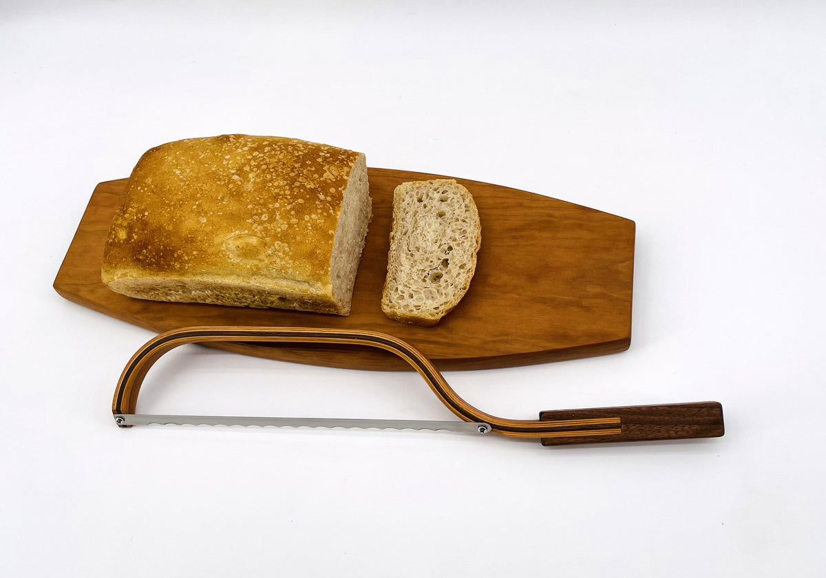 BREAD KNIFE CHERRY wood Wooden Bread Knife, Fiddle Bow Bread Knife