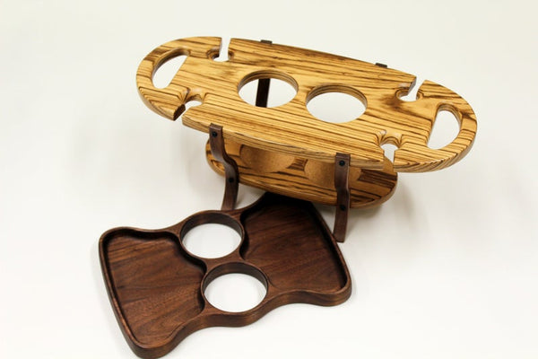 Handmade Wood Wine Caddy, Wine Bottle Holder, Wine Glass Holder, Wine Rack, Wine Accessories, Wedding Gift, Wine  Gift For Dad, Gift For Men