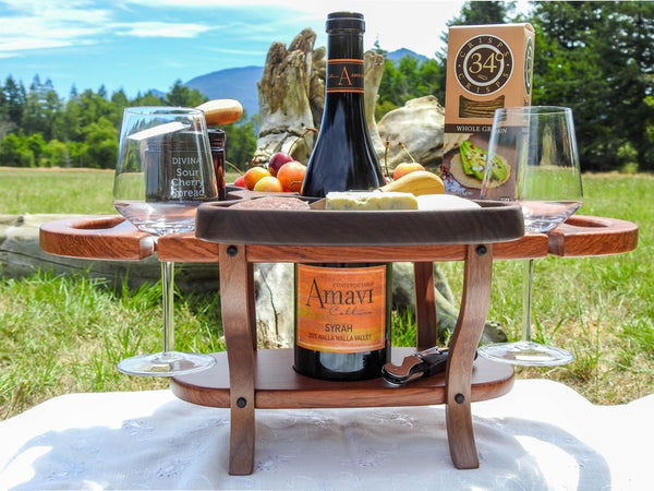Handmade Wood Wine Caddy, Wine Bottle Holder, Wine Glass Holder, Wine Rack, Wine Accessories, Wedding Gift, Wine  Gift For Dad, Gift For Men