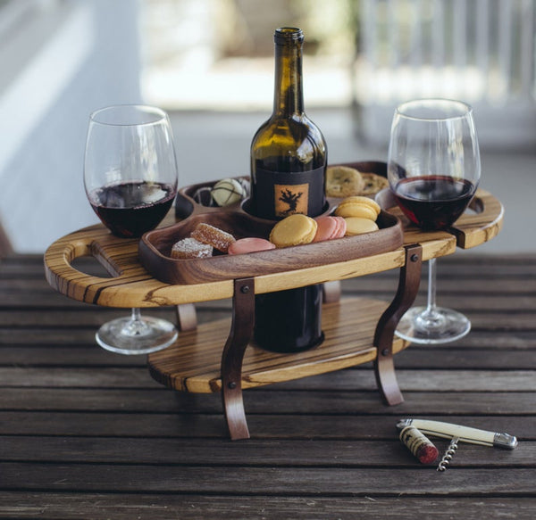 Handmade Wood Wine Caddy, Wine Bottle Holder, Wine Glass Holder, Wine Rack, Wine Accessories, Wedding Gift, Wine  Gift For Dad, Gift For Men