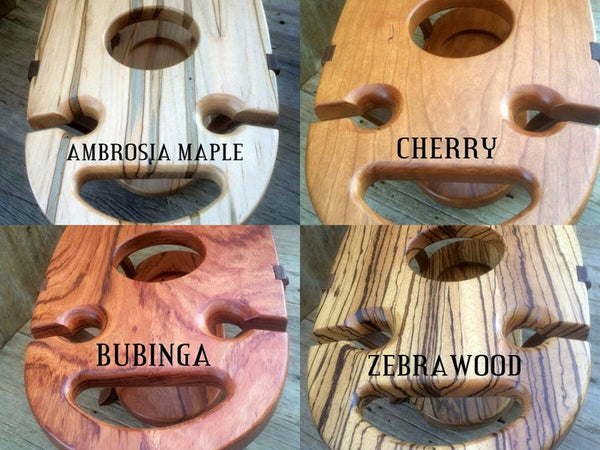 Handmade Wood Wine Caddy, Wine Bottle Holder, Wine Glass Holder, Wine Rack, Wine Accessories, Wedding Gift, Wine  Gift For Dad, Gift For Men