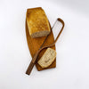 Handmade Fiddle Bow Bread Knife and Board Set, Walnut, Cherry & Maple