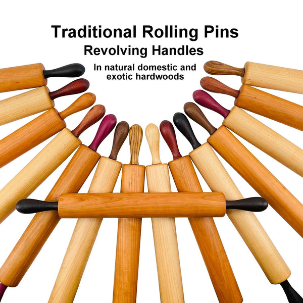 Traditional Rolling Pins with Revolving Handles