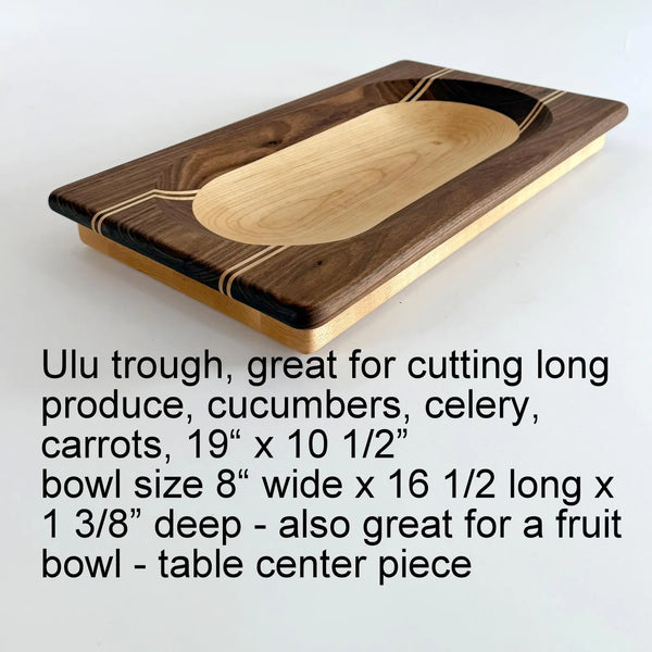 Ulu chopping Bowl and Knife, Extra capacity Bowl