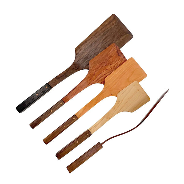 Handcrafted Wood Spatula, Four Sizes in Walnut, Bubinga, Maple, Cherry