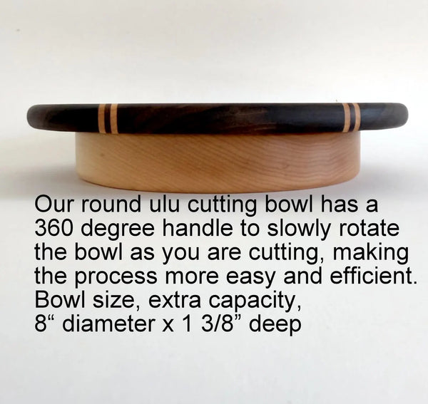 Ulu chopping Bowl and Knife, Extra capacity Bowl