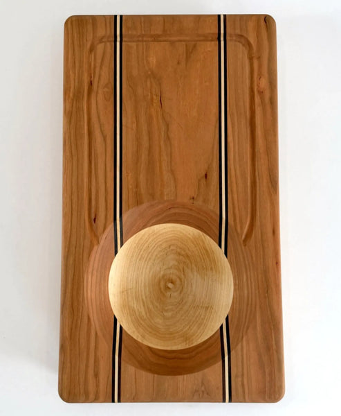 Ulu chopping Bowl and Knife, Extra capacity Bowl