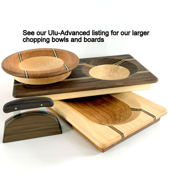 Ulu Bowl - Knife & Holder, Extra Bowl Capacity, Reversible