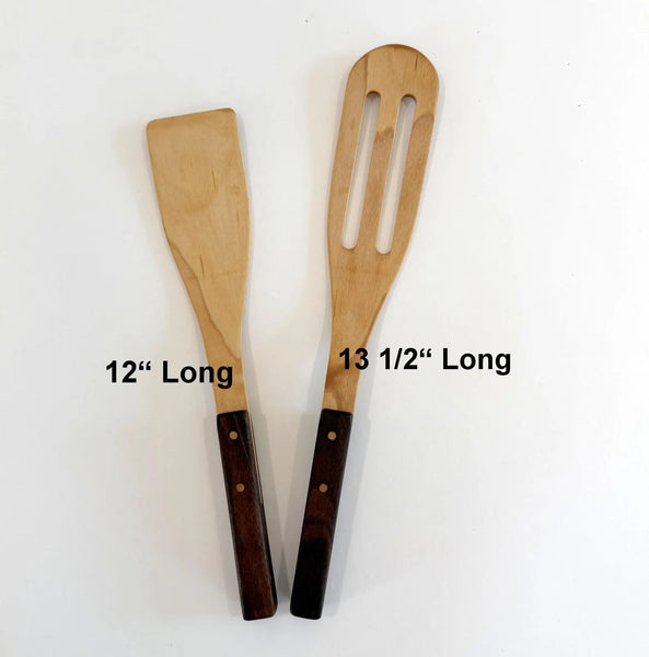 Handmade Walnut Maple Spurtle Set: Traditional Scottish Kitchen Utensils